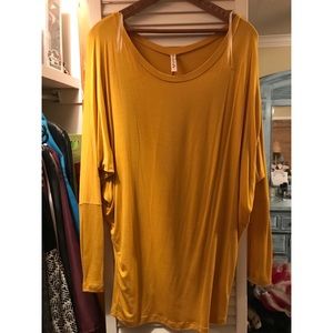 yellow long sleeve top